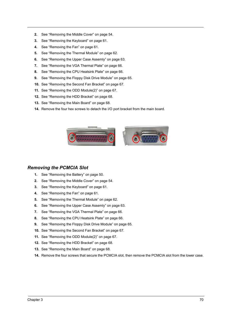 Removing the pcmcia slot | Acer 2500 User Manual | Page 79 / 147