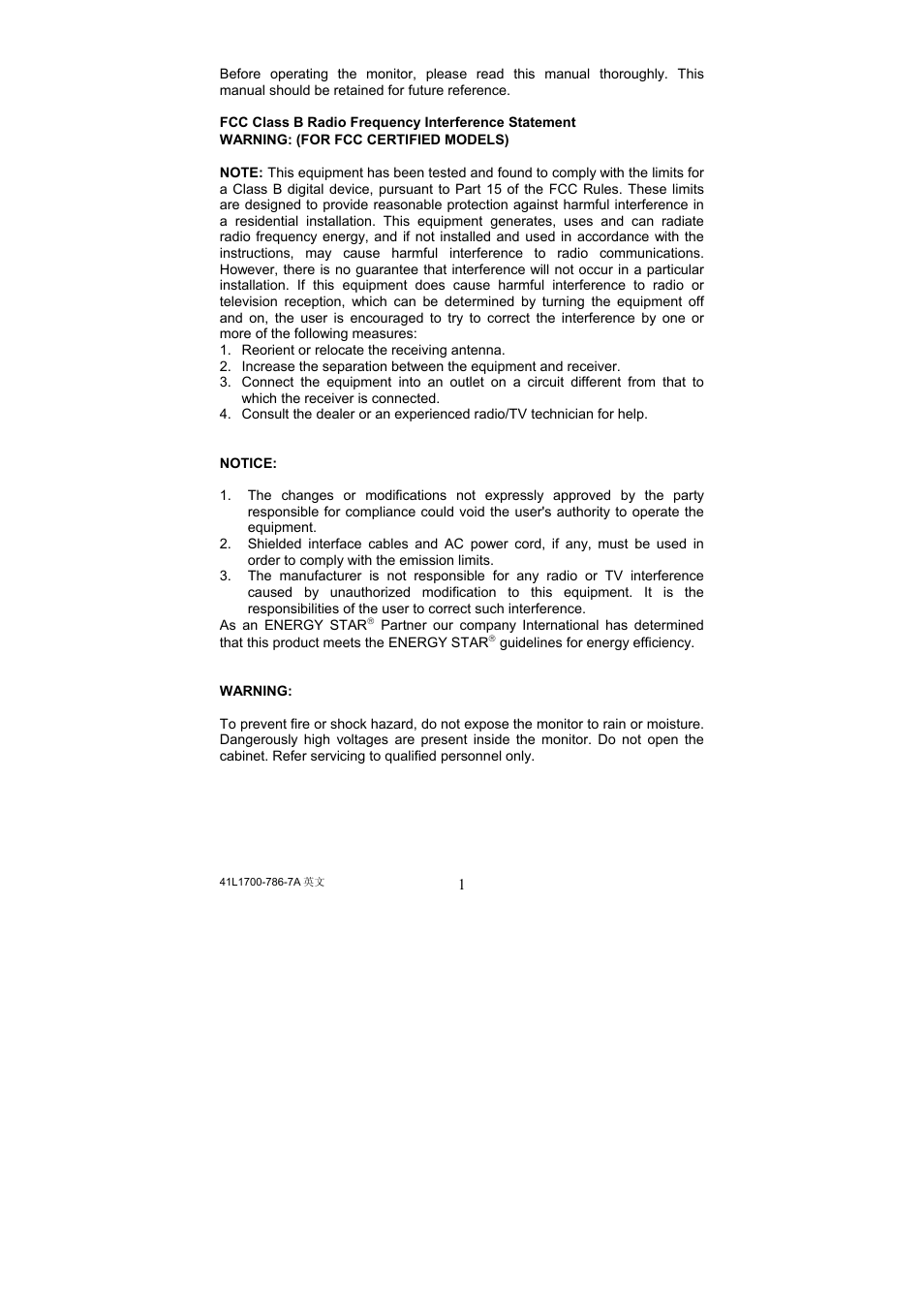 Acer 41L1700-786-7A User Manual | Page 2 / 20