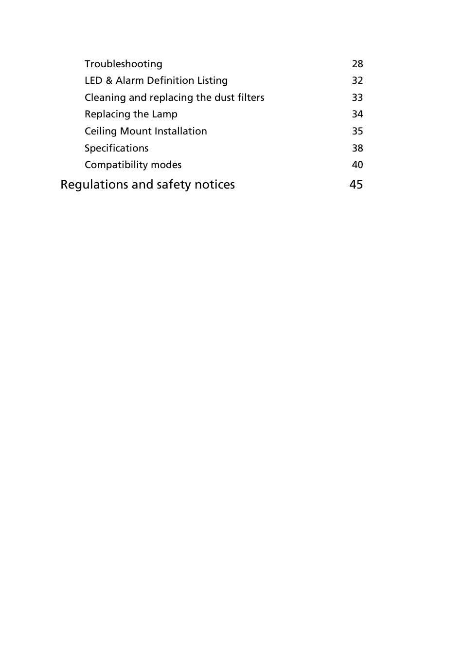 Regulations and safety notices 45 | Acer P7270i User Manual | Page 12 / 61