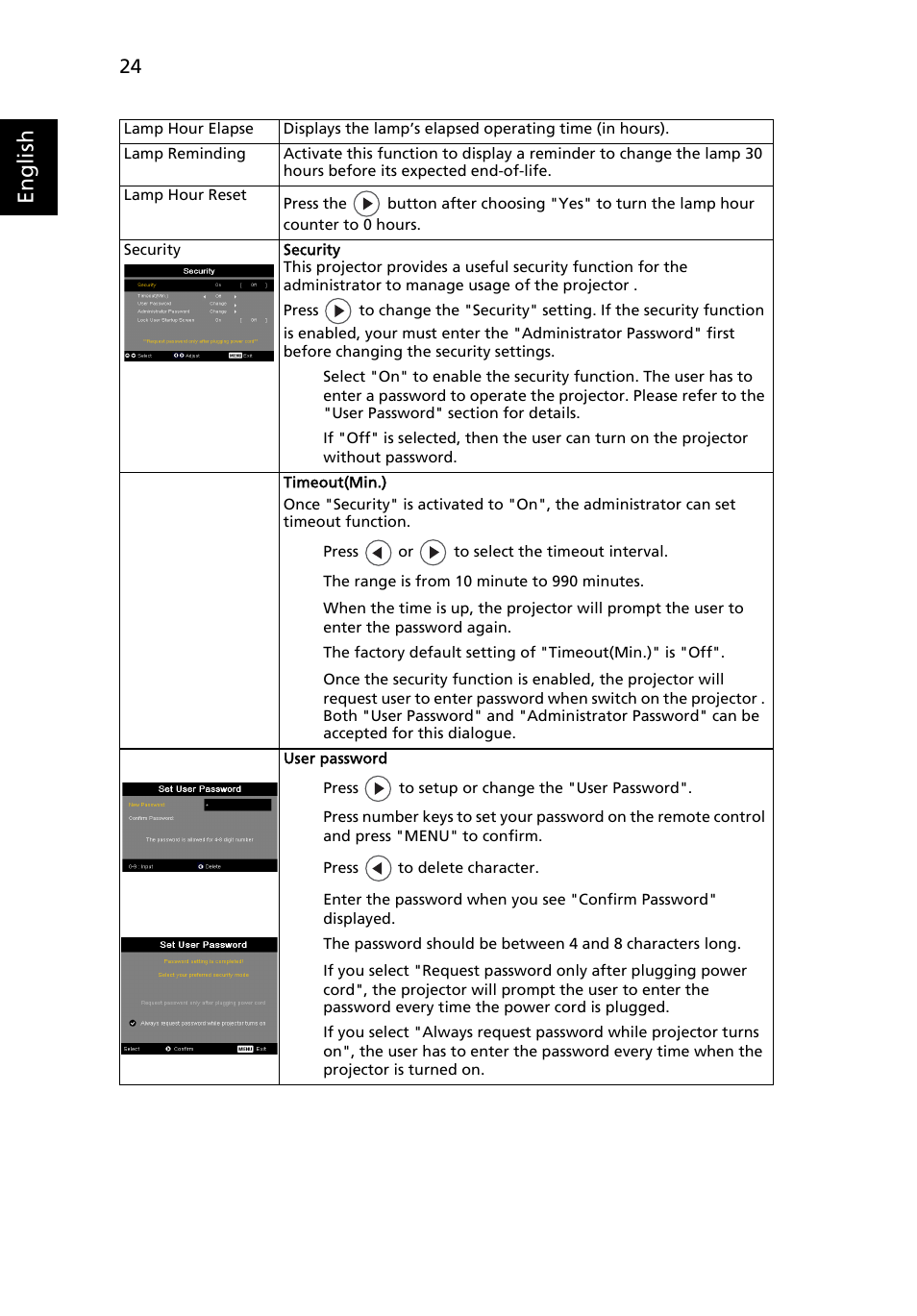 English | Acer P7270i User Manual | Page 36 / 61