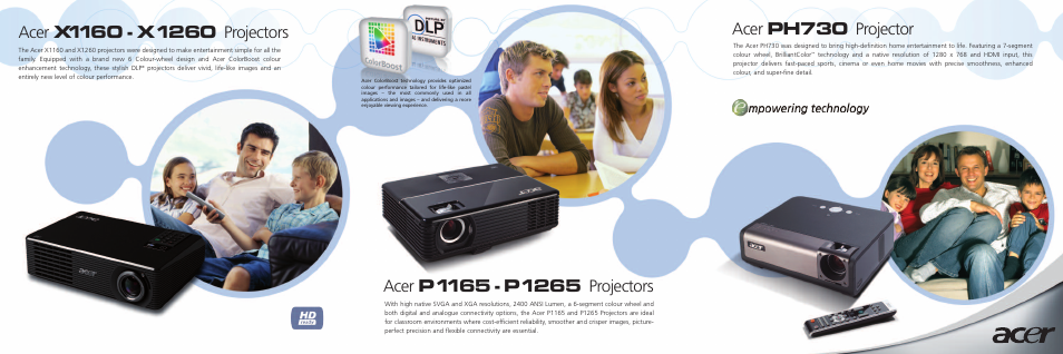 Acer ph730 projector | Acer P1165E User Manual | Page 2 / 2