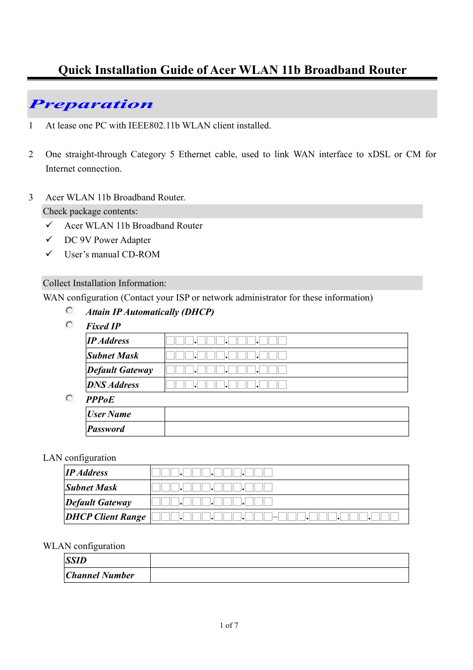 Acer 11b User Manual | 7 pages