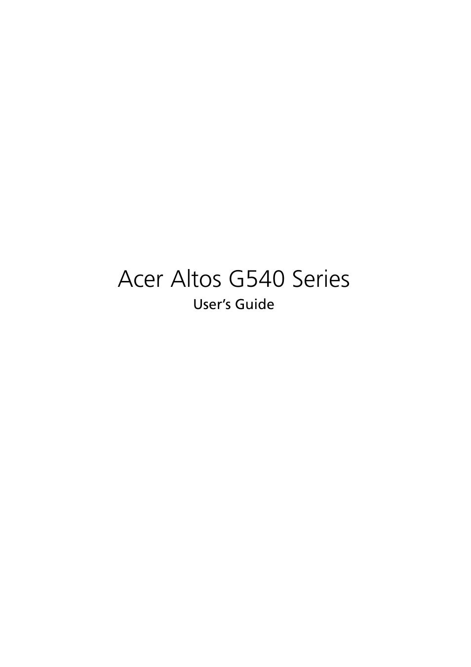 Acer Altos MU.R230E.001 User Manual | 146 pages