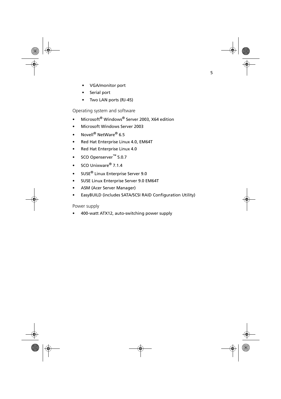 Acer Altos G320 Series User Manual | Page 15 / 132