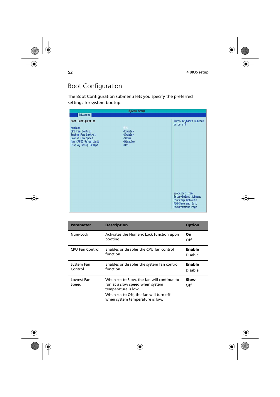 Boot configuration | Acer Altos G320 Series User Manual | Page 62 / 132