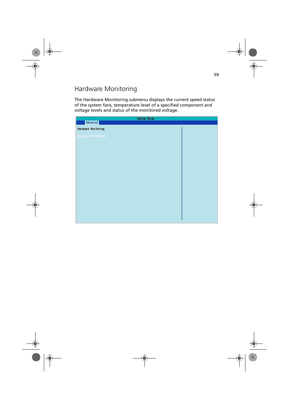 Hardware monitoring | Acer Altos G320 Series User Manual | Page 69 / 132