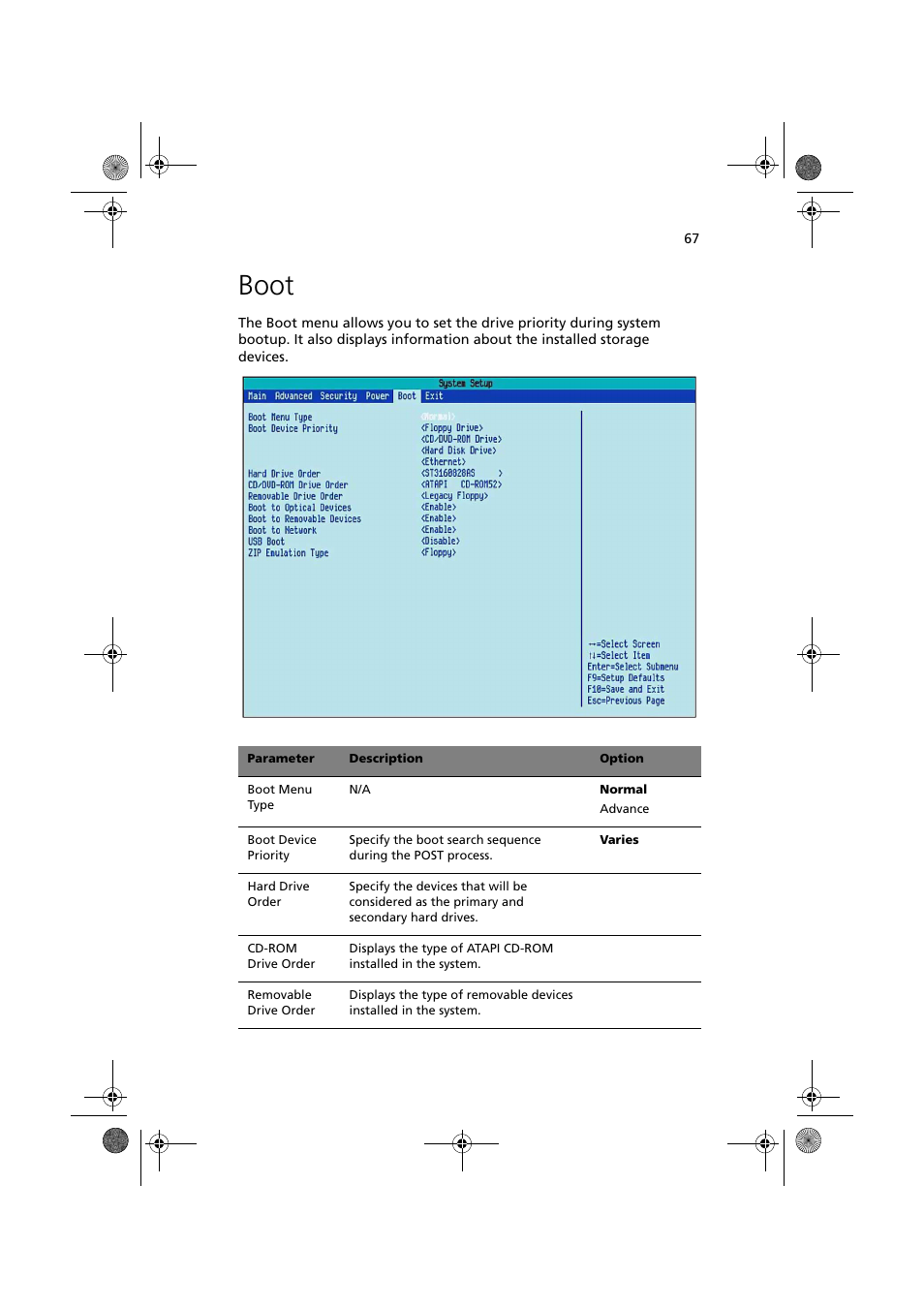 Boot | Acer Altos G320 Series User Manual | Page 77 / 132