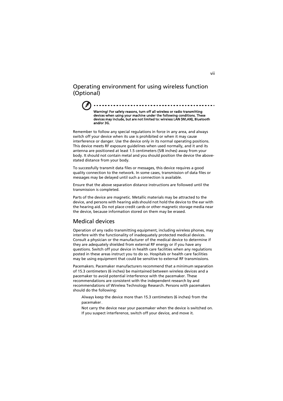 Medical devices | Acer P5271 User Manual | Page 7 / 70
