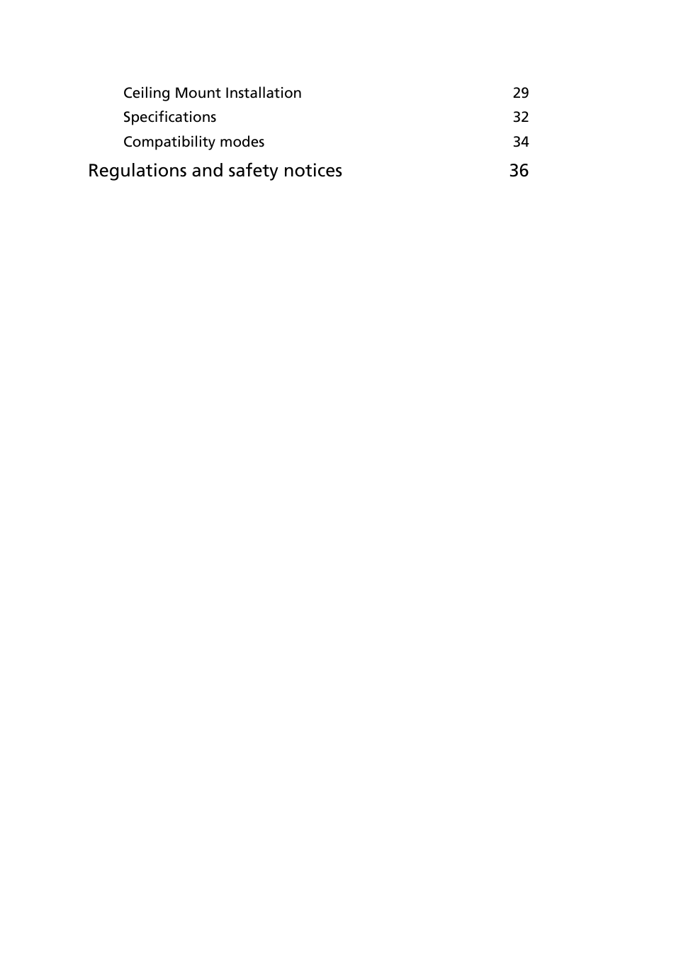 Regulations and safety notices 36 | Acer X1160 User Manual | Page 12 / 52