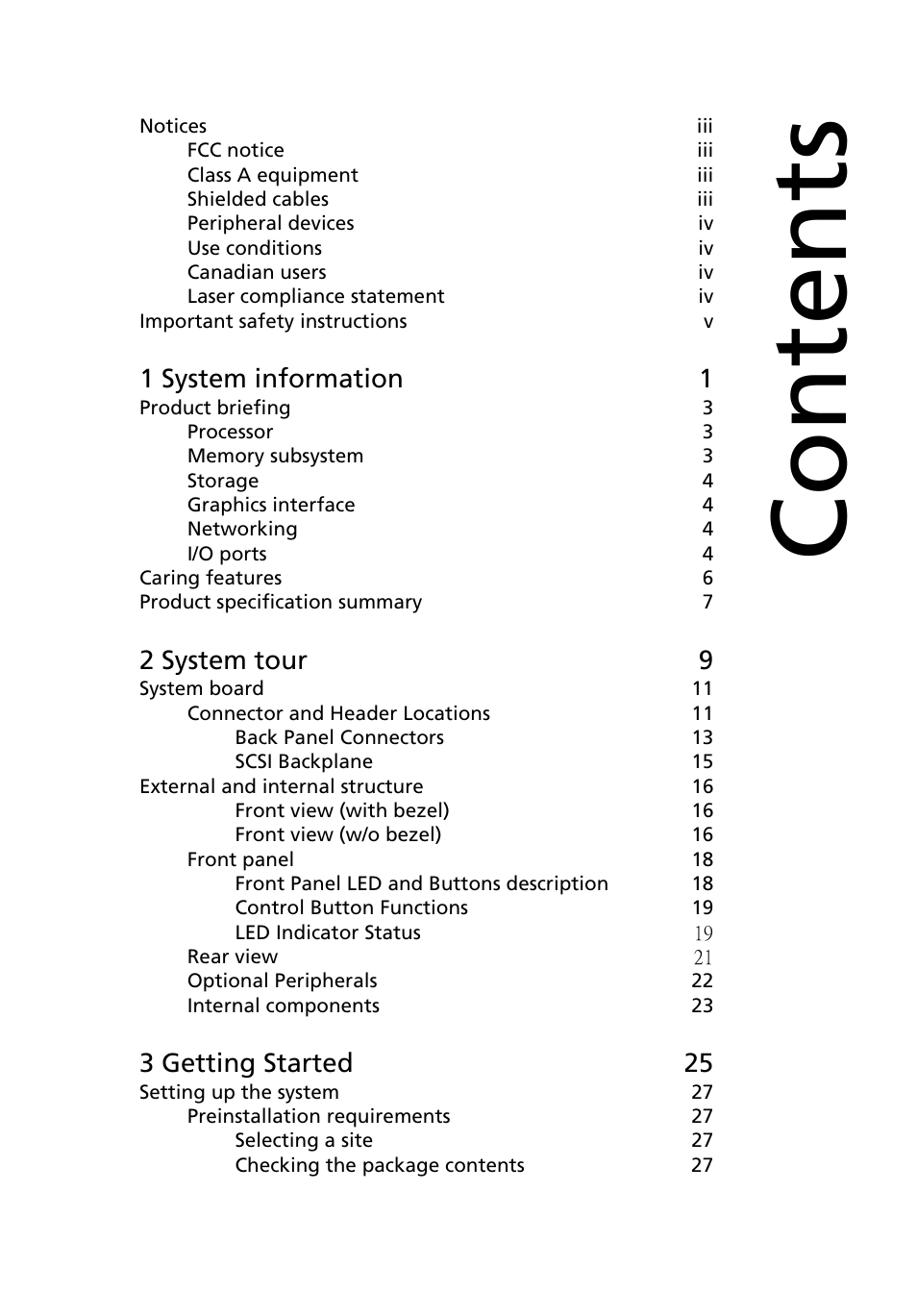 Acer Altos R710 User Manual | Page 7 / 214