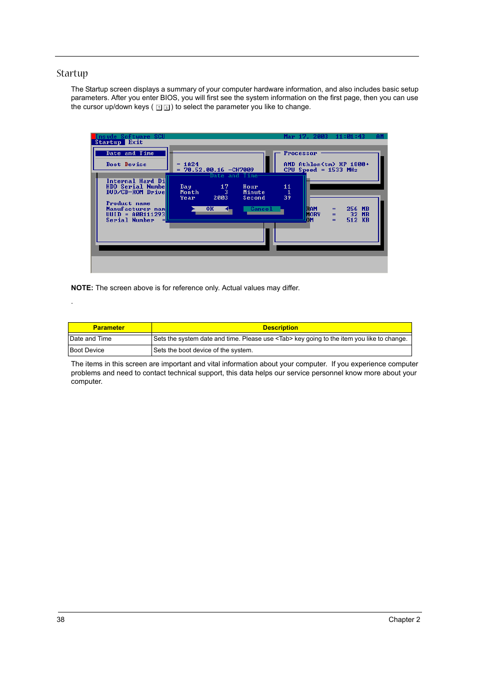 Startup | Acer 1310 User Manual | Page 36 / 88