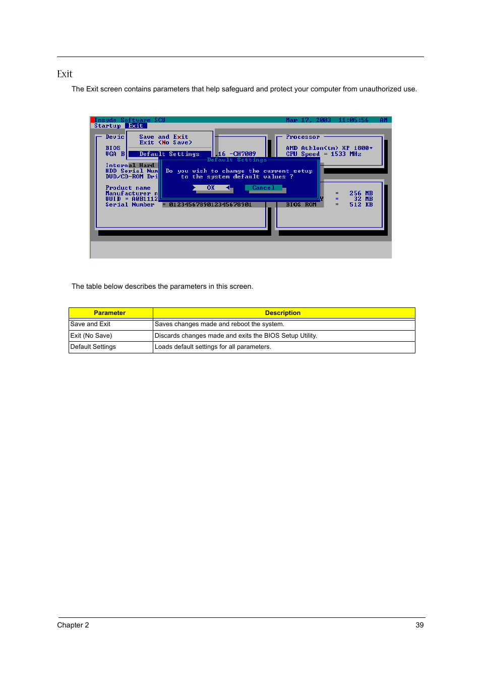Exit | Acer 1310 User Manual | Page 37 / 88