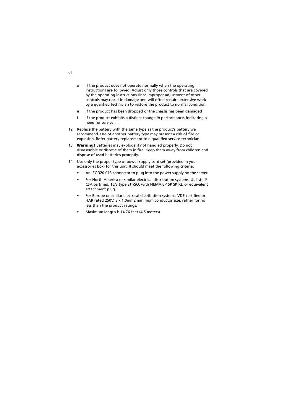 Acer Altos R910 User Manual | Page 6 / 192