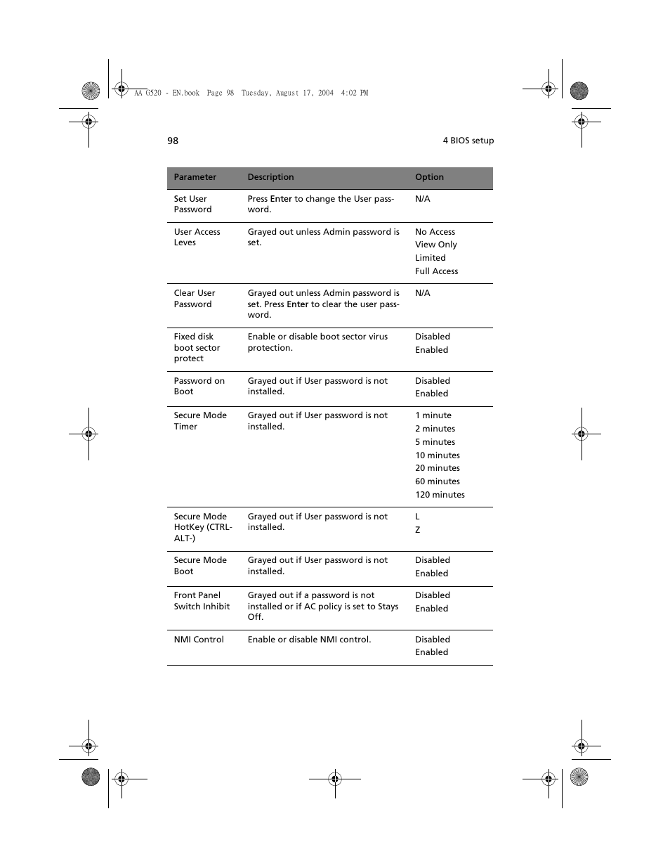 Acer Altos G520 series User Manual | Page 108 / 186