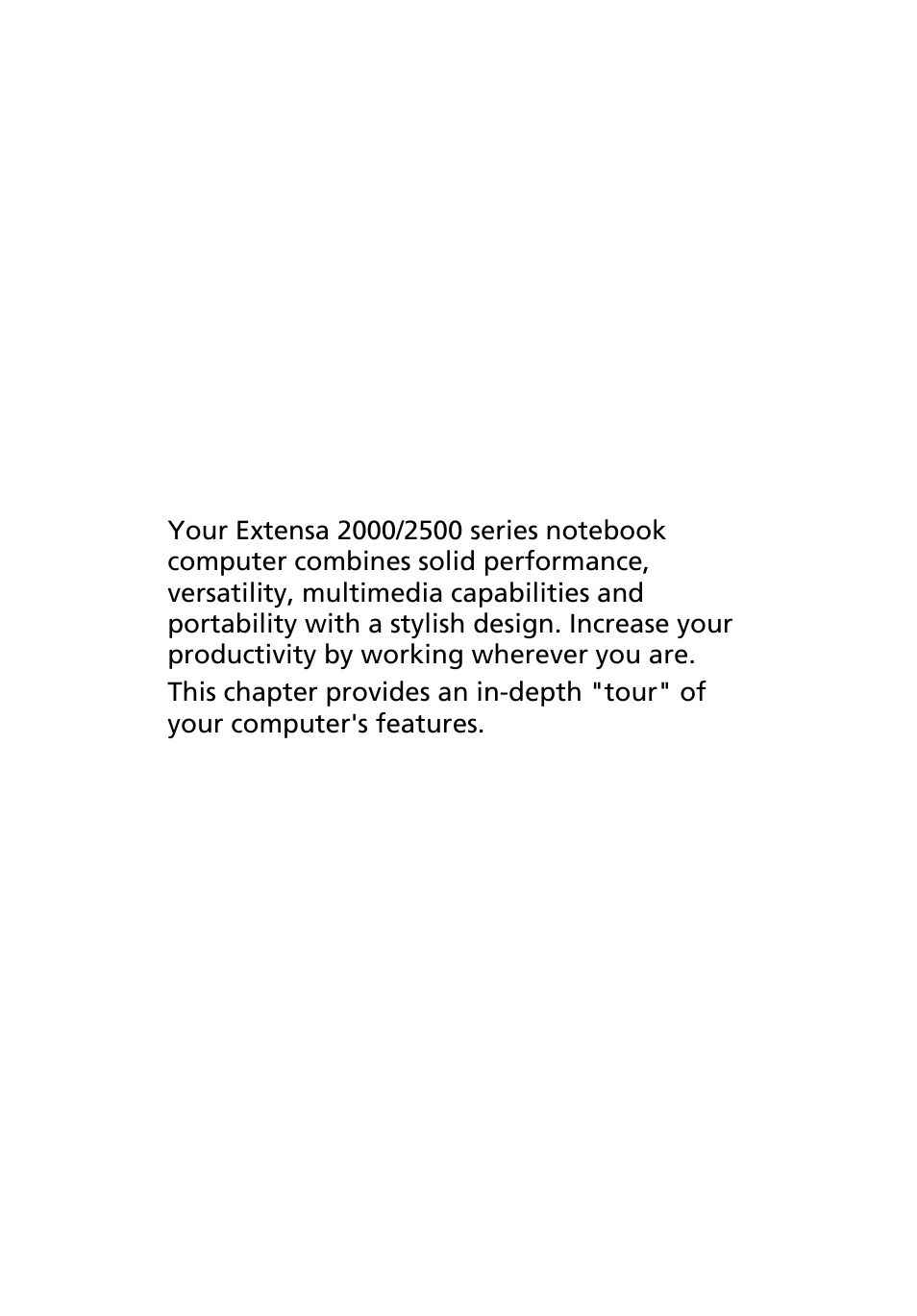 Acer 2500 Series User Manual | Page 12 / 98