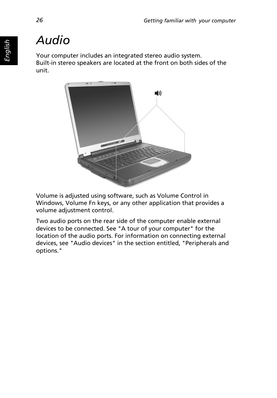 Audio | Acer 2500 Series User Manual | Page 36 / 98
