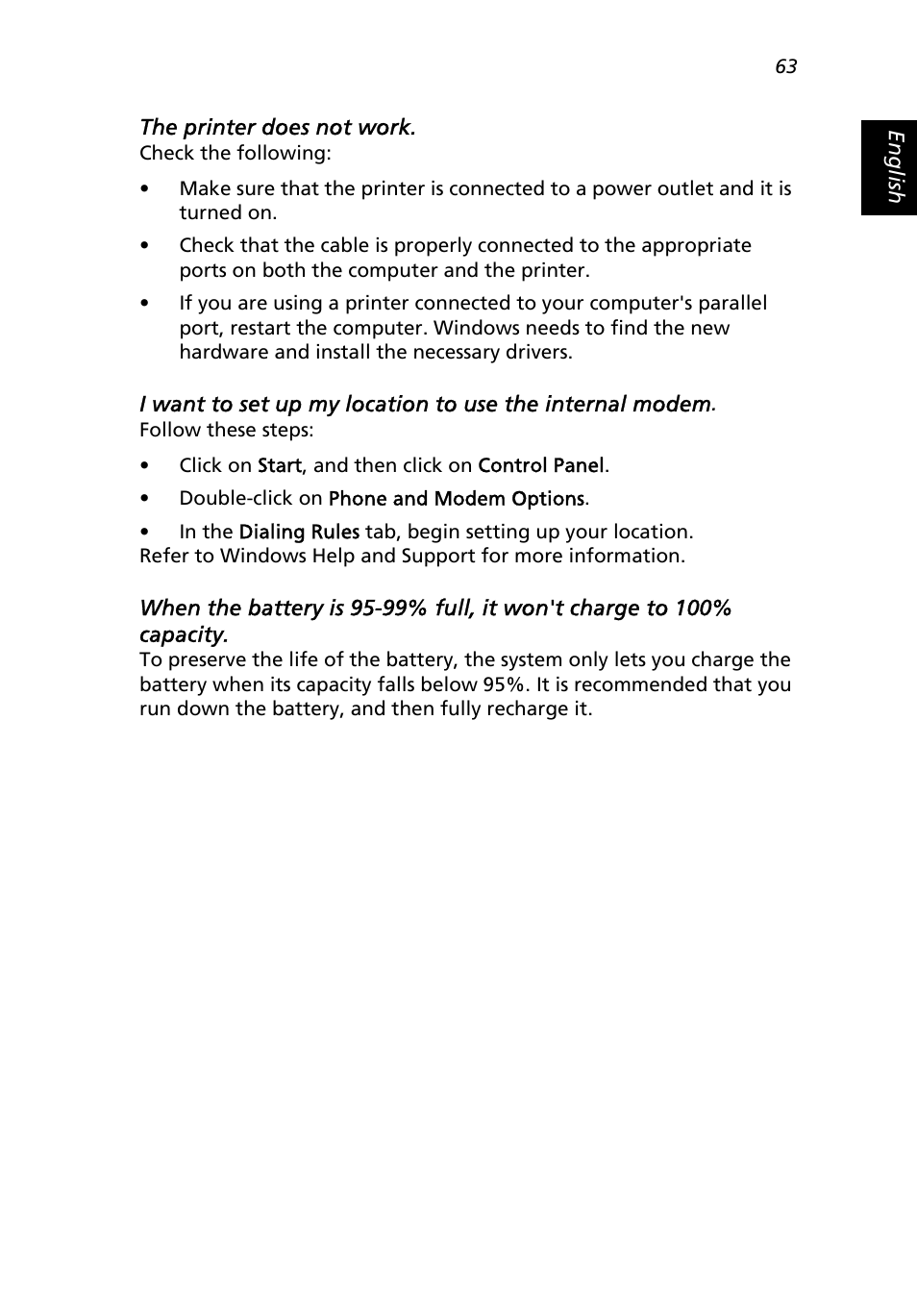 Acer 2500 Series User Manual | Page 73 / 98