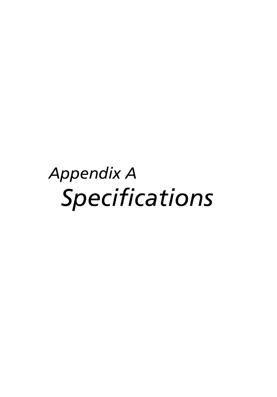 Appendix a specifications, Specifications | Acer 2500 Series User Manual | Page 75 / 98