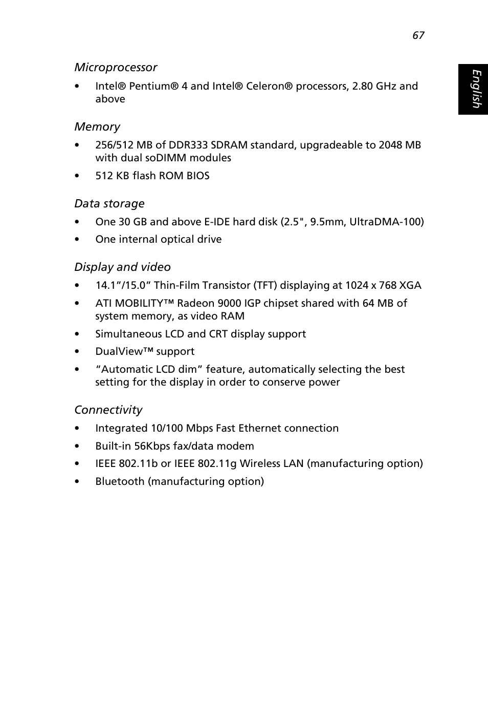 Acer 2500 Series User Manual | Page 77 / 98