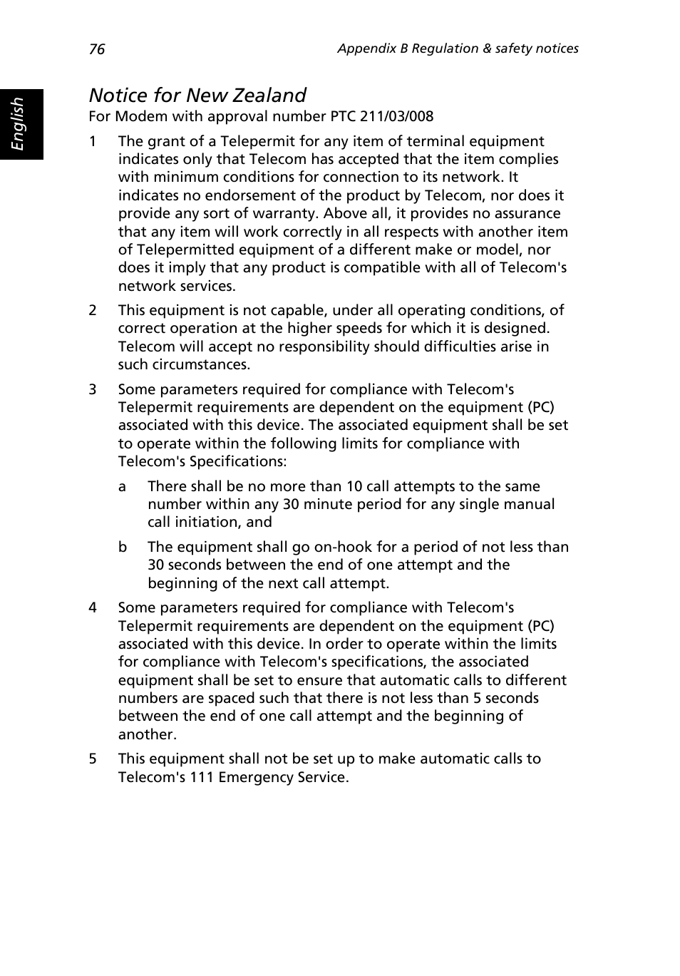 Notice for new zealand | Acer 2500 Series User Manual | Page 86 / 98