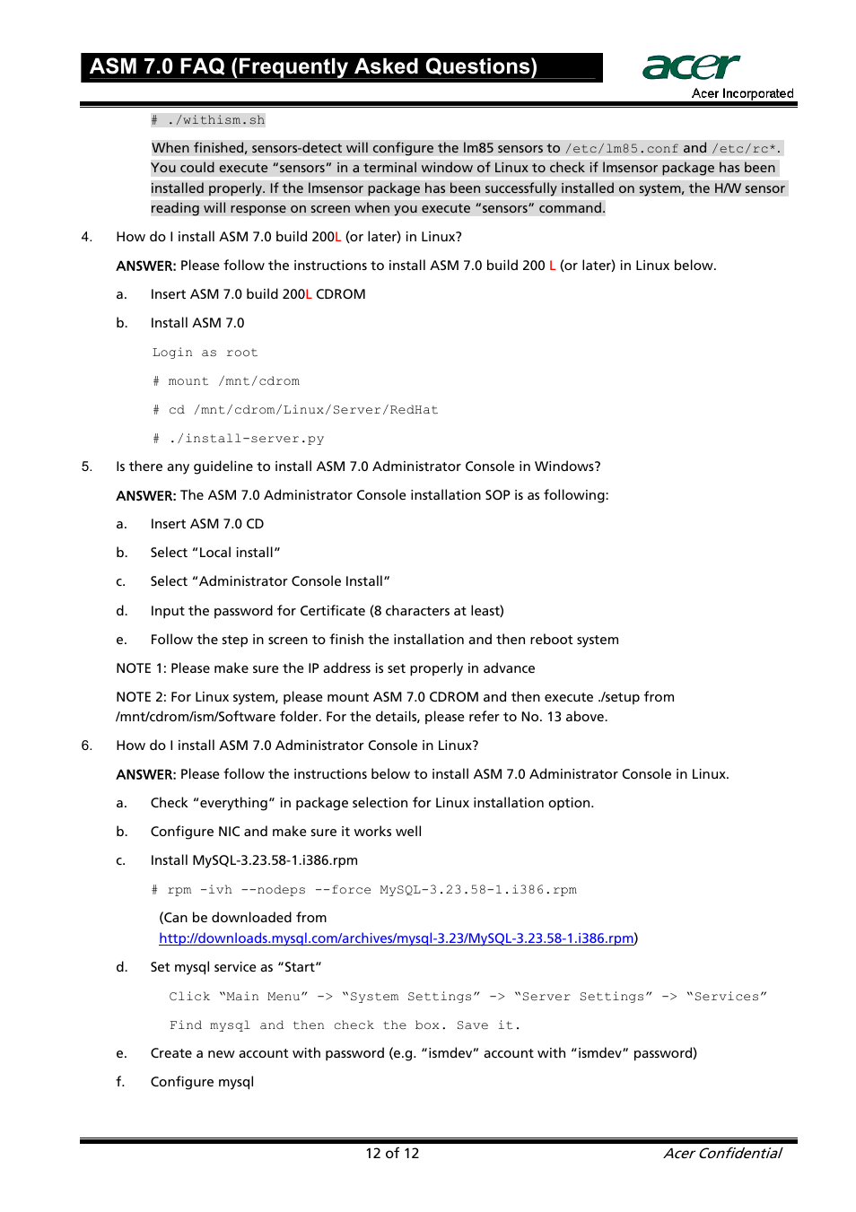 Asm 7.0 faq (frequently asked questions) | Acer ASM 7 User Manual | Page 12 / 32