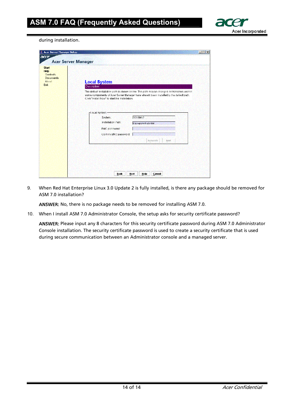 Asm 7.0 faq (frequently asked questions) | Acer ASM 7 User Manual | Page 14 / 32