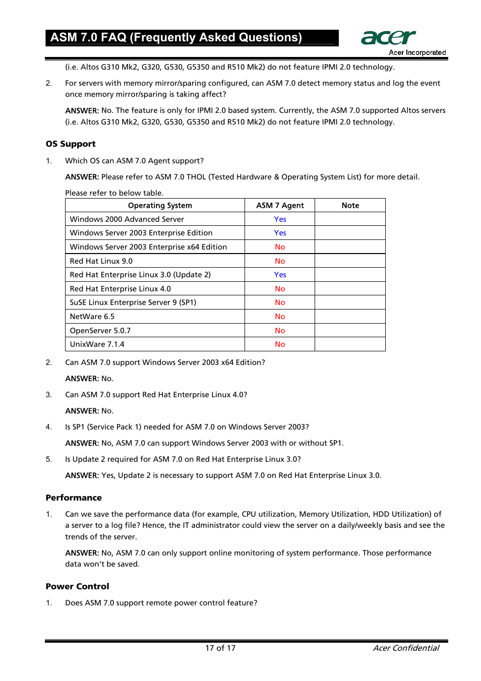 Asm 7.0 faq (frequently asked questions) | Acer ASM 7 User Manual | Page 17 / 32