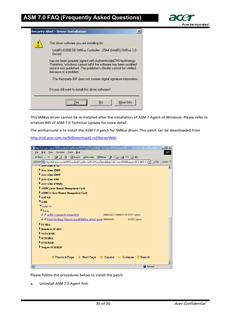 Asm 7.0 faq (frequently asked questions) | Acer ASM 7 User Manual | Page 30 / 32