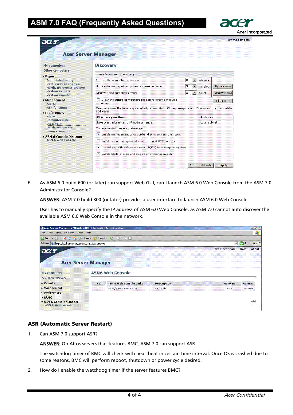 Asm 7.0 faq (frequently asked questions) | Acer ASM 7 User Manual | Page 4 / 32