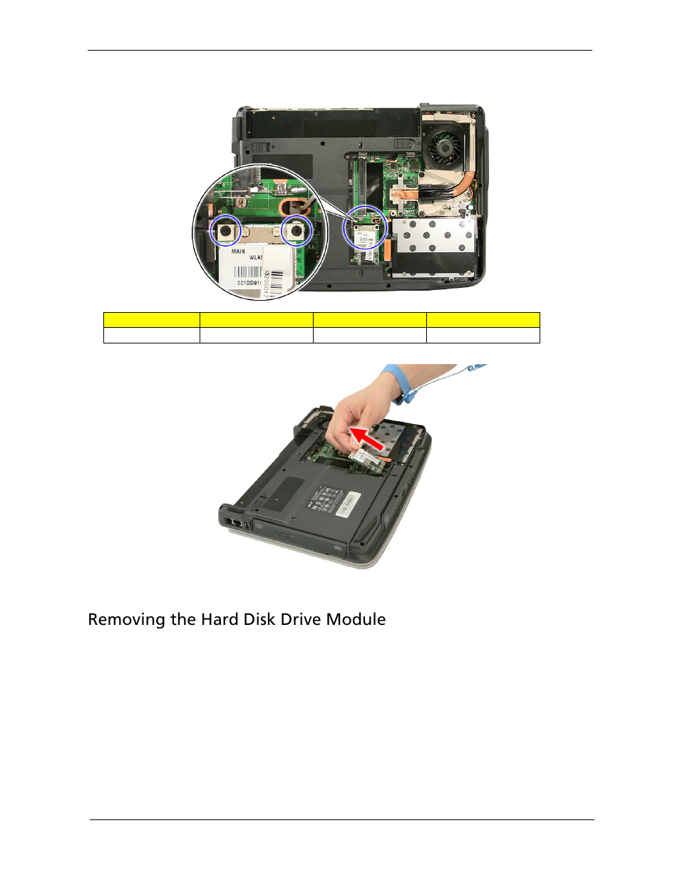 Removing the hard disk drive module | Acer 2920 User Manual | Page 71 / 170