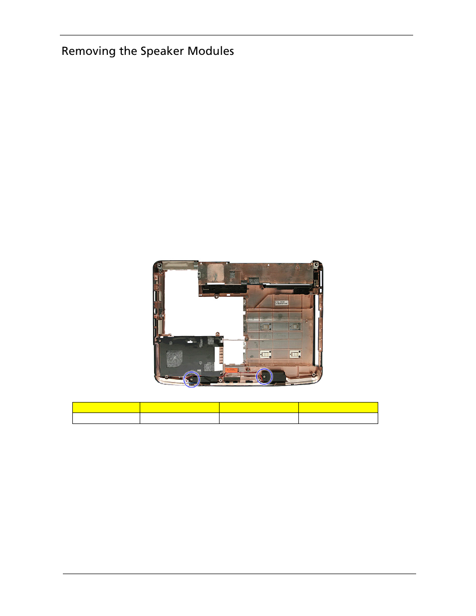 Removing the speaker modules | Acer 2920 User Manual | Page 92 / 170
