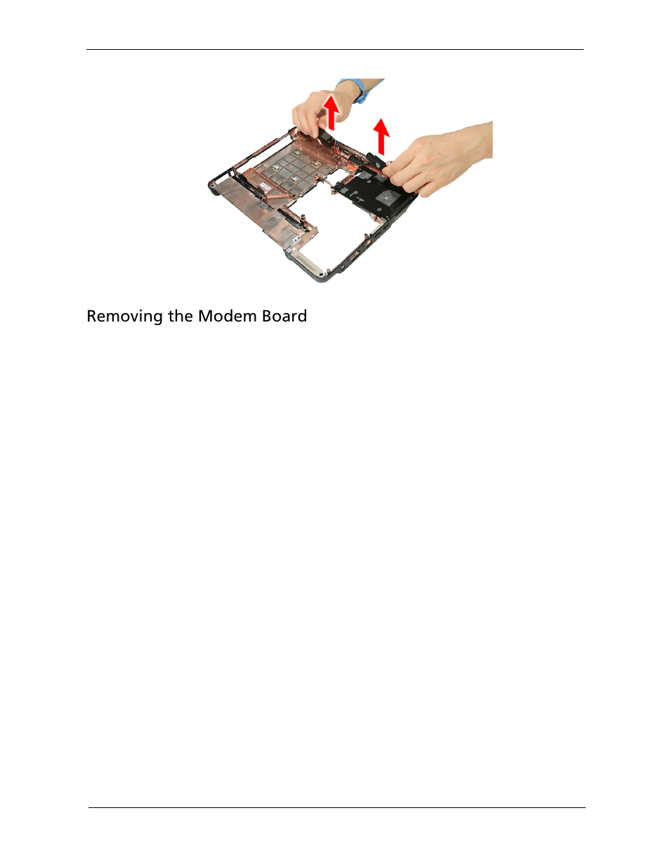 Removing the modem board | Acer 2920 User Manual | Page 93 / 170