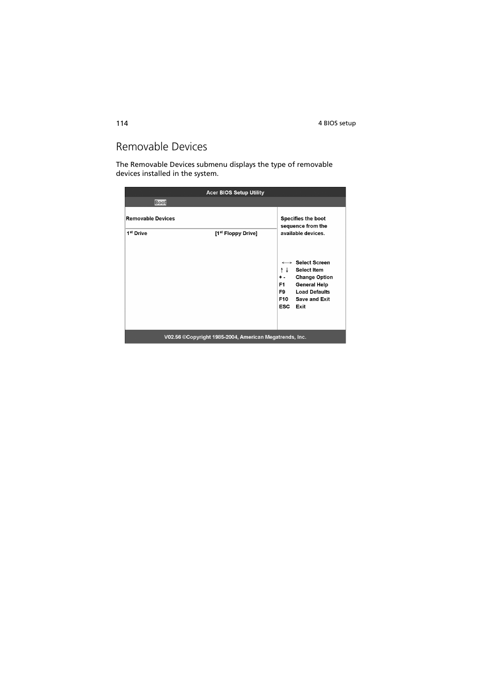 Removable devices | Acer Altos G710 User Manual | Page 124 / 198
