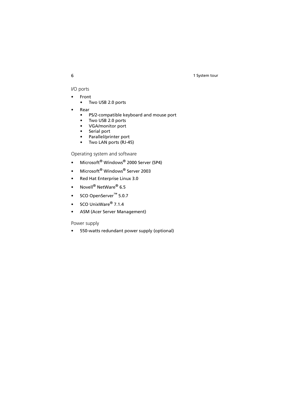 Acer Altos G710 User Manual | Page 16 / 198