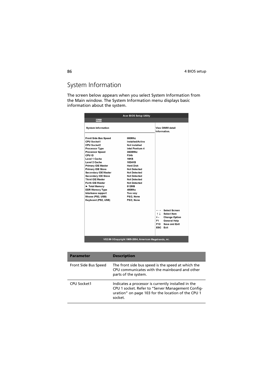 System information | Acer Altos G710 User Manual | Page 96 / 198