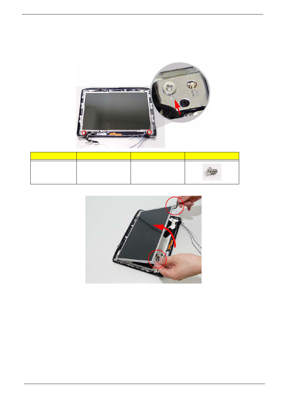 Removing the lcd panel | Acer 2930 User Manual | Page 104 / 250