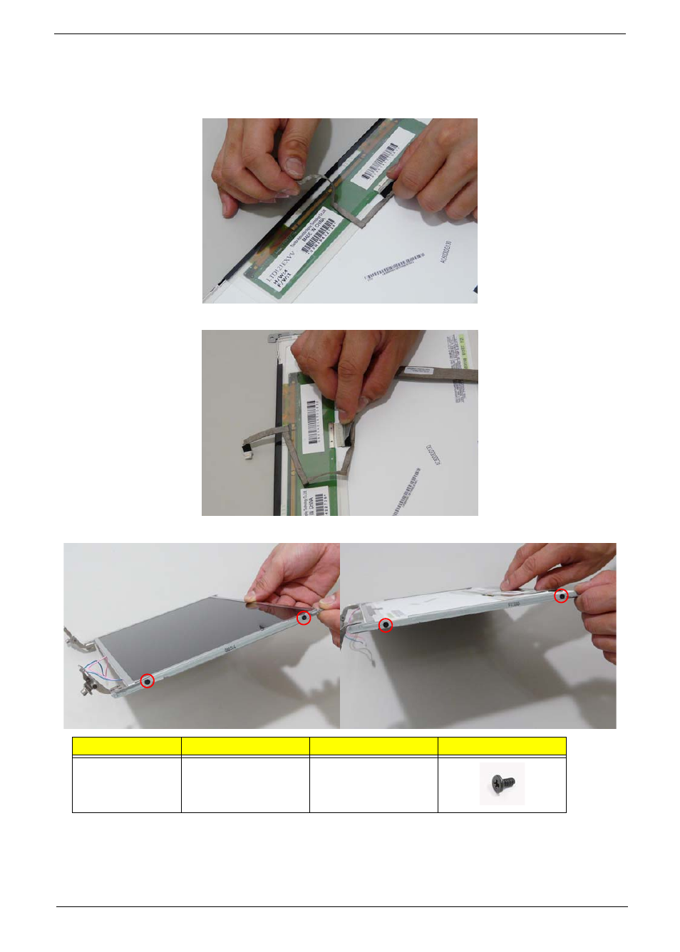 Removing the lcd brackets and fpc cable | Acer 2930 User Manual | Page 105 / 250