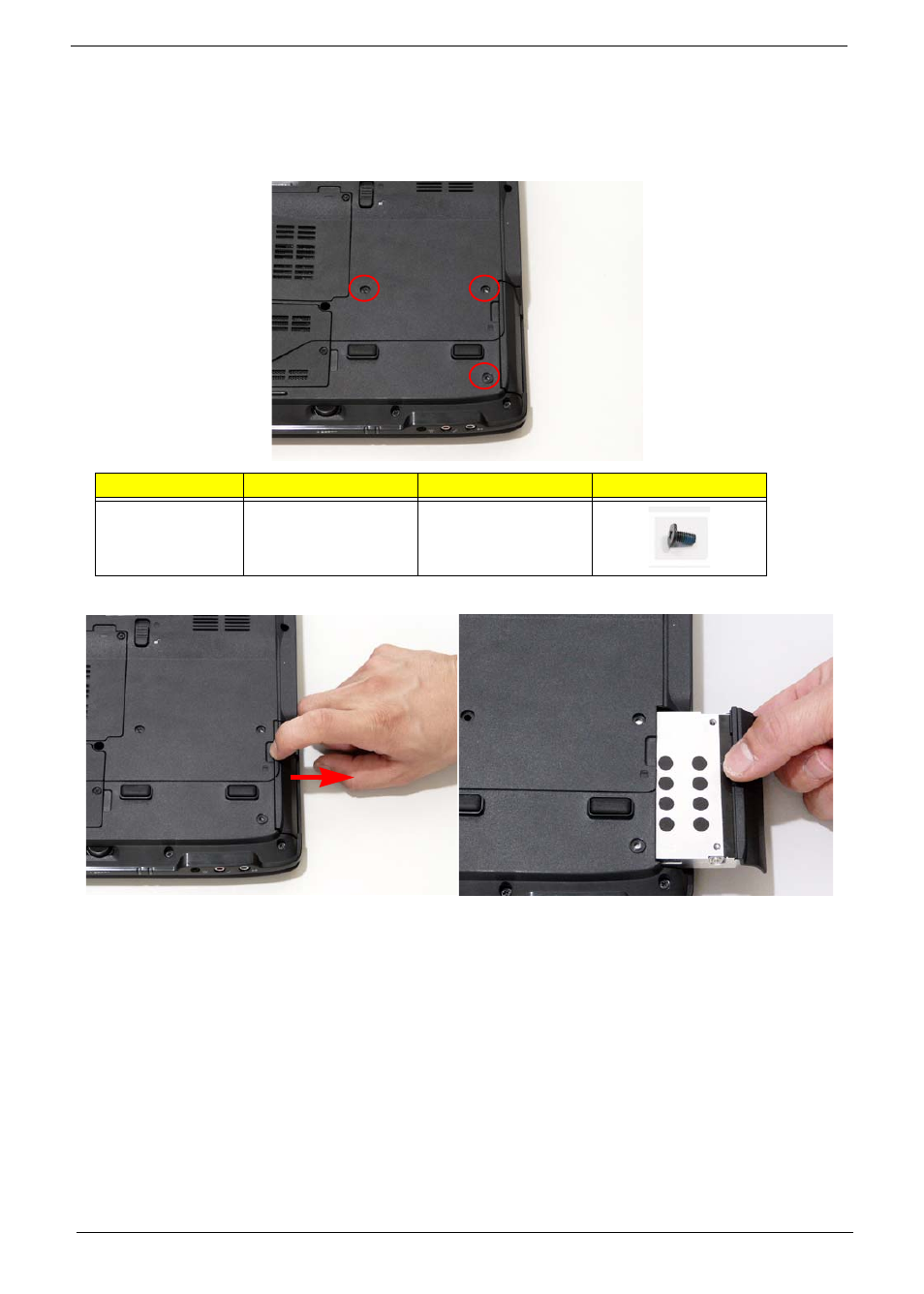 Removing the hard disk drive module | Acer 2930 User Manual | Page 60 / 250