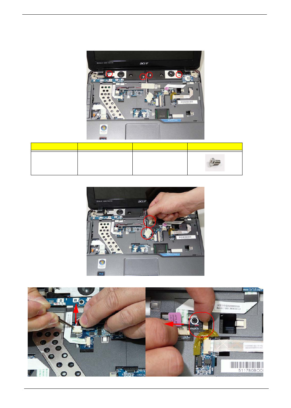 Removing the speaker module | Acer 2930 User Manual | Page 70 / 250