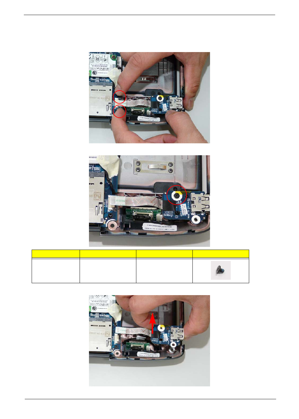 Removing the usb board | Acer 2930 User Manual | Page 85 / 250