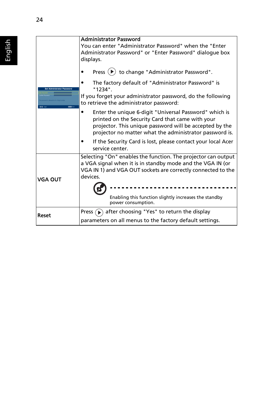 English | Acer P5205 User Manual | Page 34 / 59