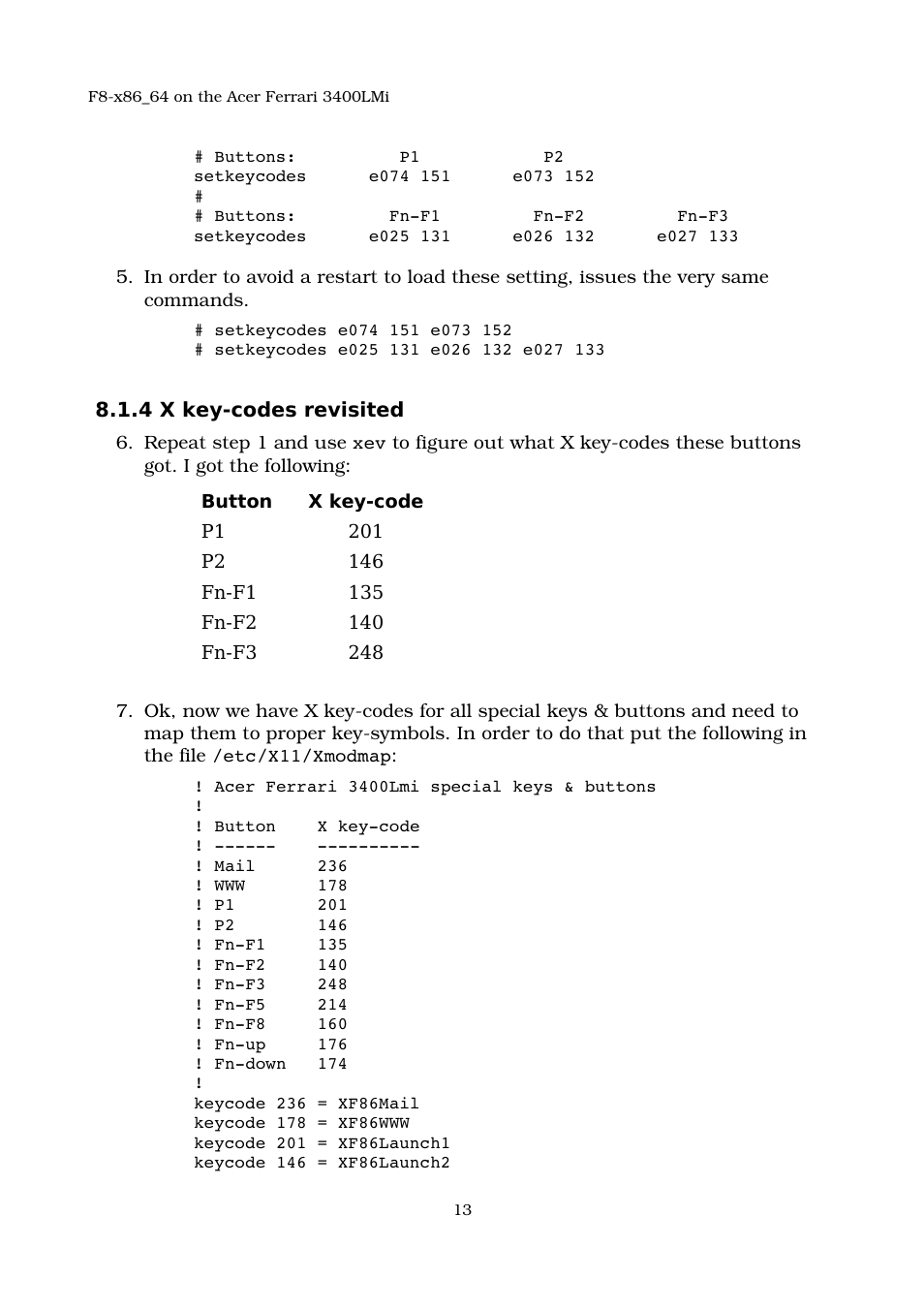 4 x key-codes revisited | Acer 3400LMI User Manual | Page 13 / 56