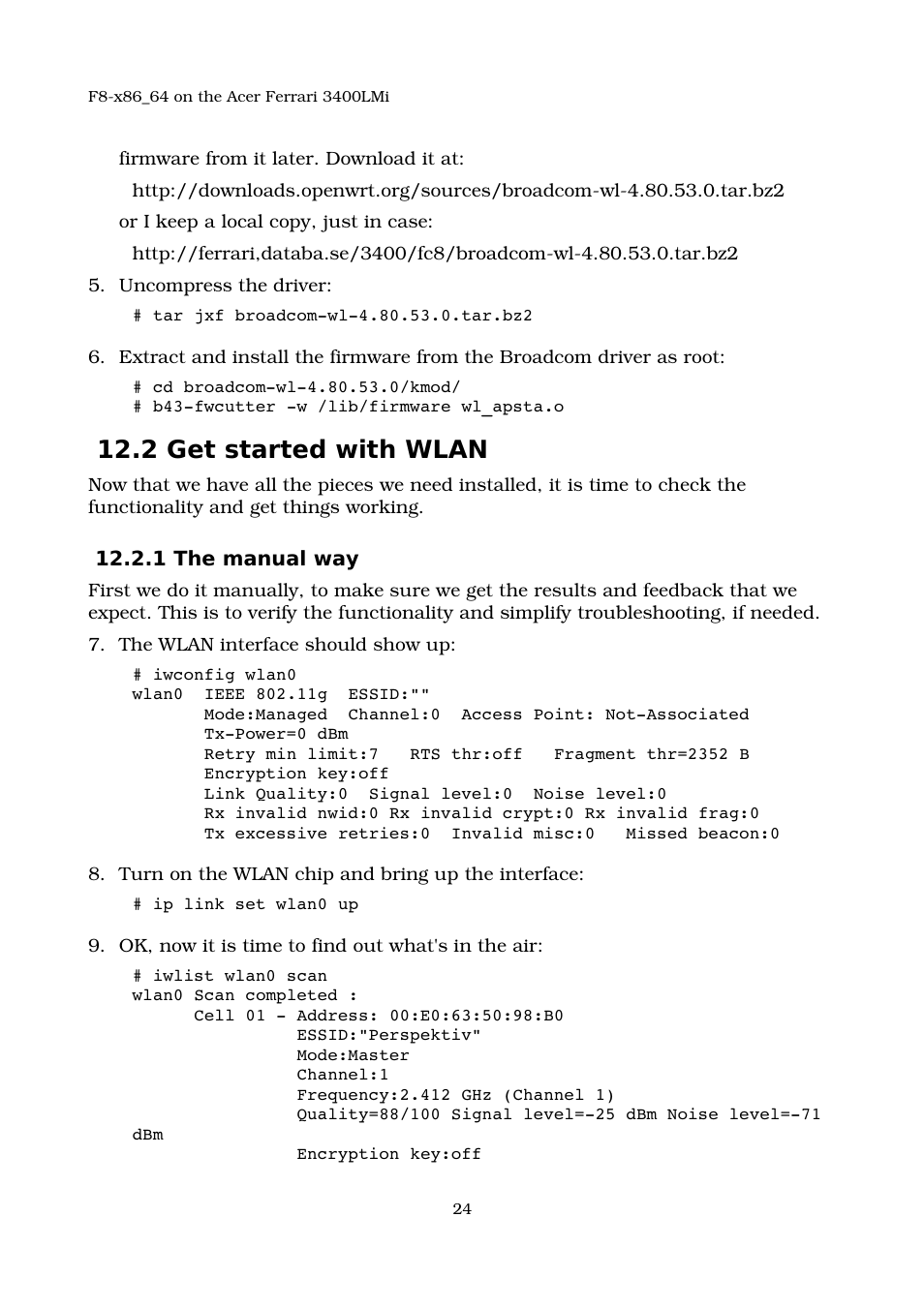 2 get started with wlan, 1 the manual way | Acer 3400LMI User Manual | Page 24 / 56