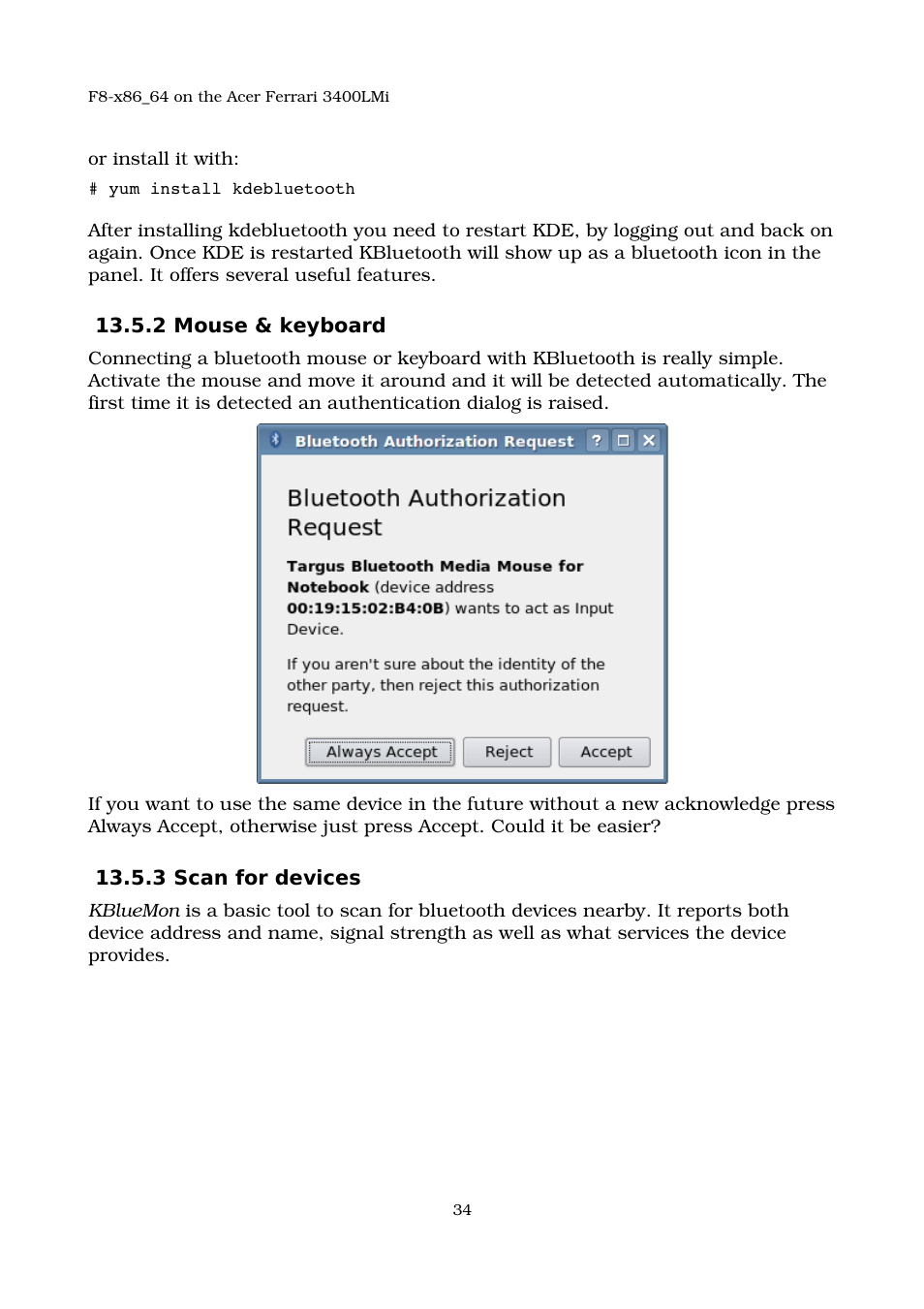 2 mouse & keyboard, 3 scan for devices | Acer 3400LMI User Manual | Page 34 / 56