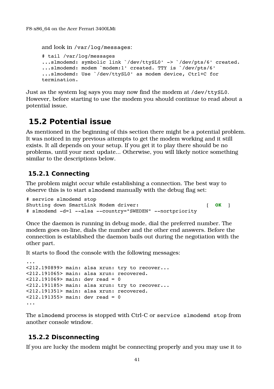 2 potential issue, 1 connecting, 2 disconnecting | Acer 3400LMI User Manual | Page 41 / 56