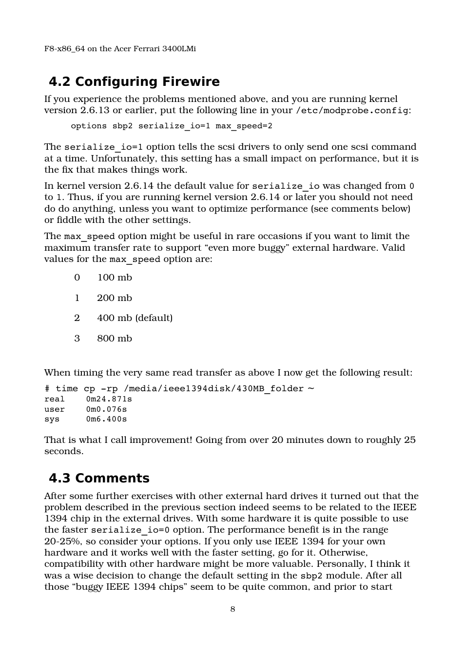 2 configuring firewire, 3 comments | Acer 3400LMI User Manual | Page 8 / 56