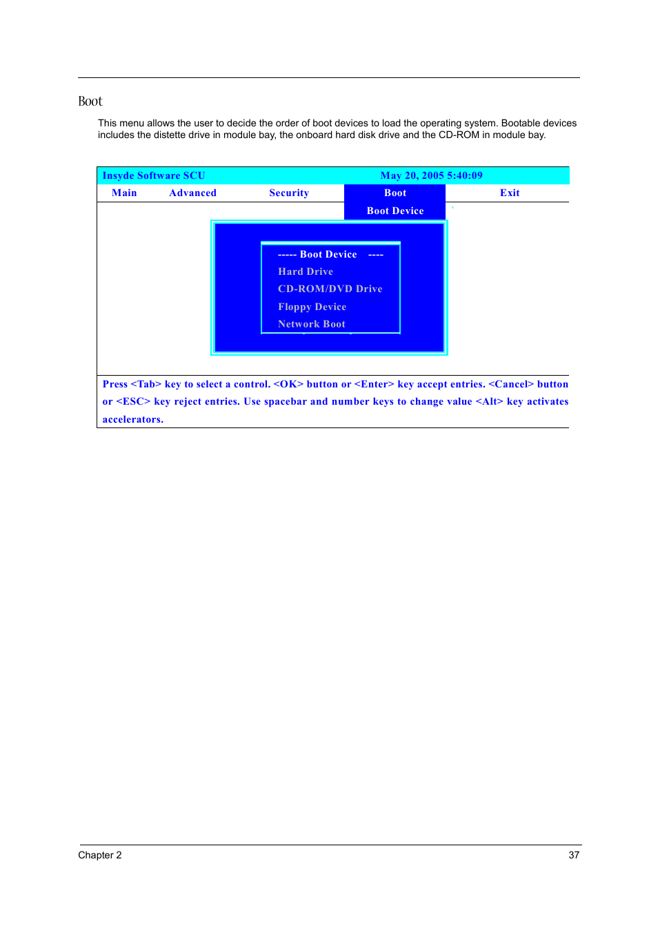 Boot | Acer 3600/5500 User Manual | Page 43 / 110