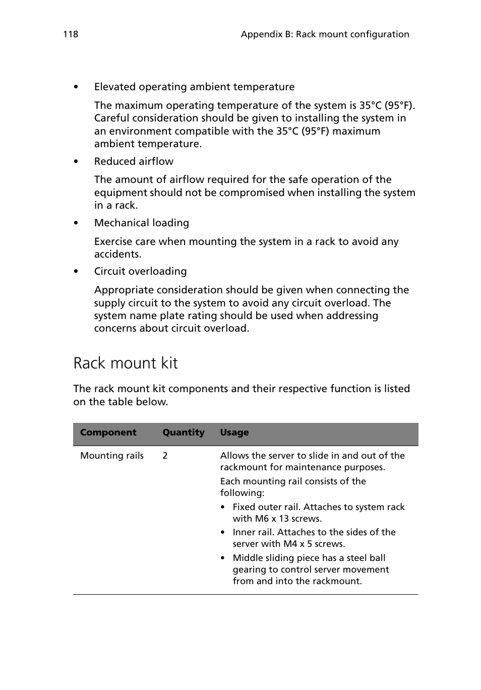Rack mount kit | Acer Altos G5450 Series User Manual | Page 136 / 150