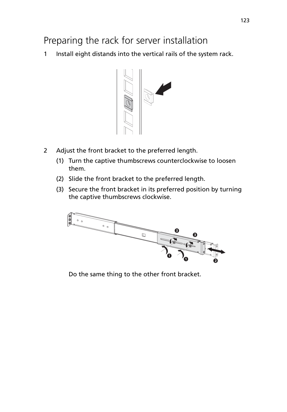 Preparing the rack for server installation | Acer Altos G5450 Series User Manual | Page 141 / 150