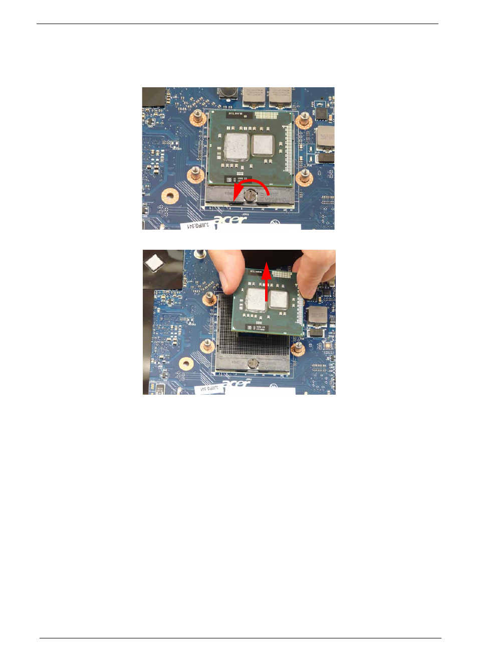 Removing the cpu | Acer 4740G User Manual | Page 104 / 218